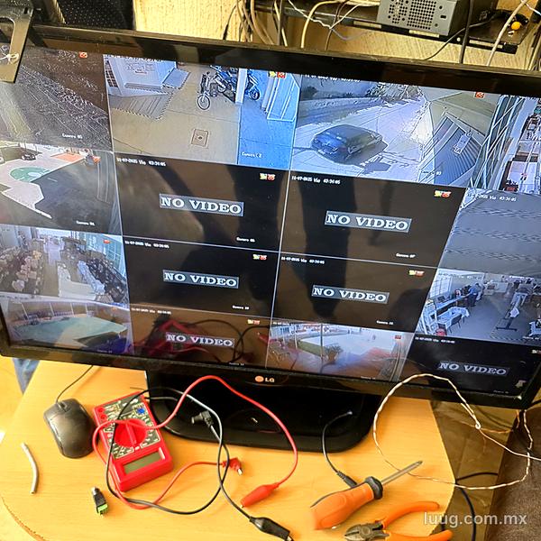 Monitor con varias cámaras sin video por fallas de instalación